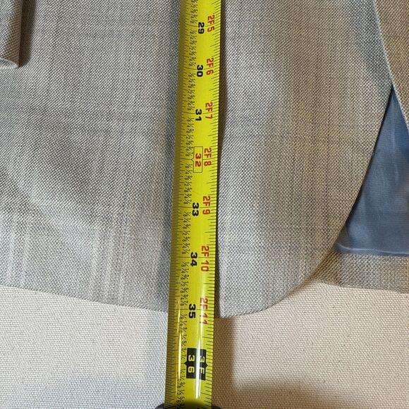 ALAN FLUSSER Beige Subtle Plaid Silk Wool Blazer Jacket Sports Coat Men’s 44L - Picture 5 of 16